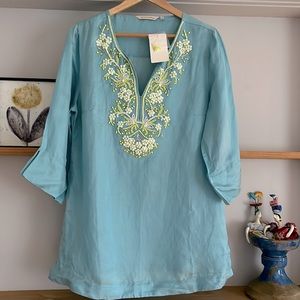 Soft Surroundings Embellished Boho Tunic, Size M, NWT